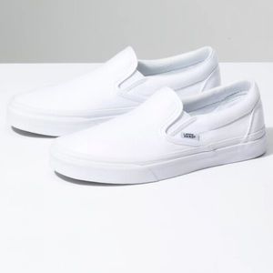 Vans White Slip-On Shoes